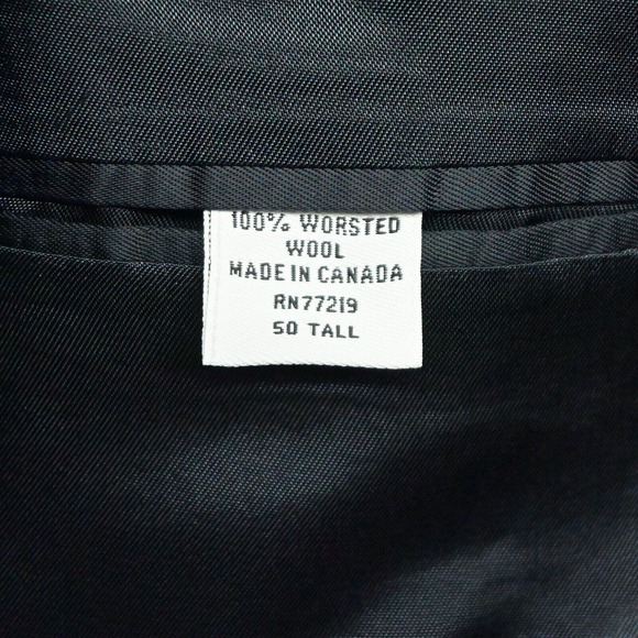 Joseph Feiss 50 Tall Navy Blue Gold 2 Button Blazer Suit Jacket Sport Coat - Picture 8 of 10